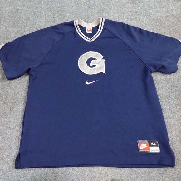 Georgetown Hoyas Baseball Jersey XL Blue Nike XL Center Swoosh Vintage